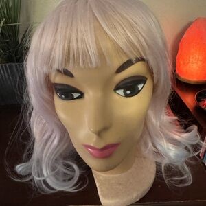 Elegant Pinkish/White Wig for Women around 16”